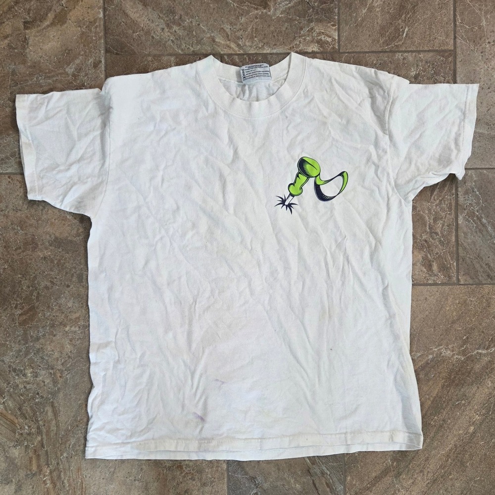 Vintage Lee Brushed Cotton Ski Resort Tourist T-Shirt Mens Large White